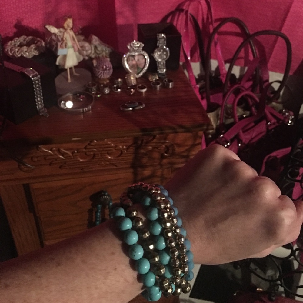 Teal & Gold Stackable Bracelet - image 2